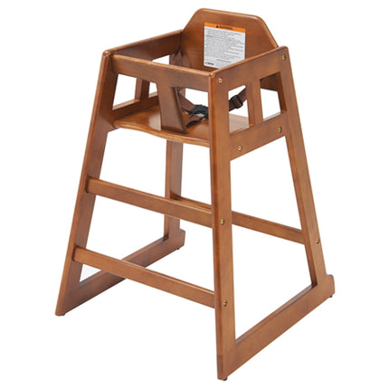 Winco CHH-104 Walnut Finish Wood High Chair (Ships Unassembled)