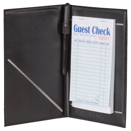 Winco CHK-2K 5 1/4" x 8 1/2" Guest Order Holder with Elastic Pen Loop