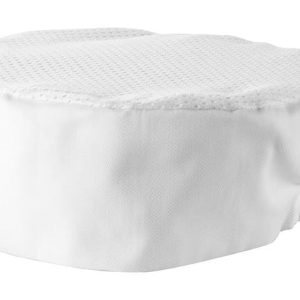 Winco CHPB-3WX Signature Chef White Large Ventilated Pillbox Hat With Cool Mesh Top Panel