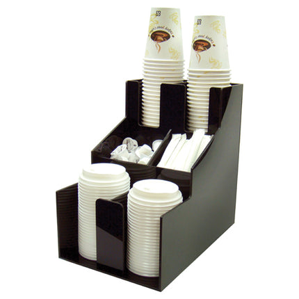 Winco CLSO-2T 3 Tier 2 Stack Plastic Cup and Lid Organizer