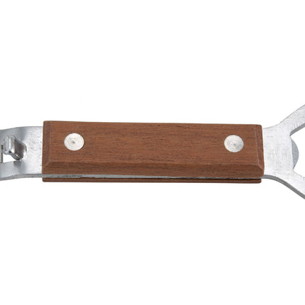 Winco CO-303 7" Wood-Handled Bottle Opener with Can Punch