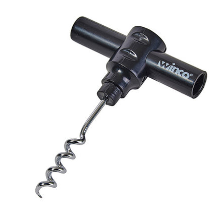 Winco CO-4DK 2 Piece Corkscrew with Black Plastic Handle