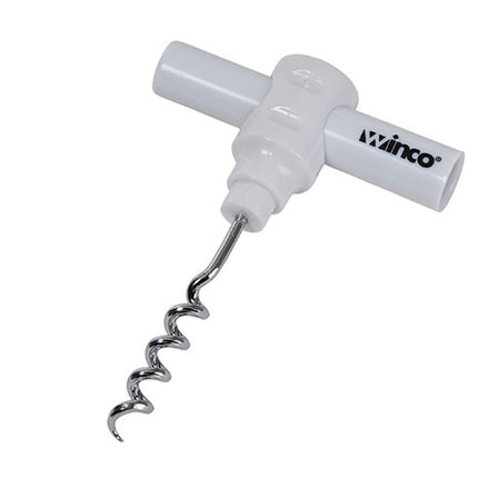 Winco CO-4DW 2 Piece Corkscrew with White Plastic Handle