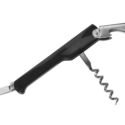 Winco CO-512 Italian-Made Black Waiters Corkscrew with Foil Knife