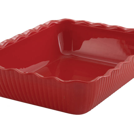 Winco CRK-13R 10 lb. Red Tulip Deli Crock