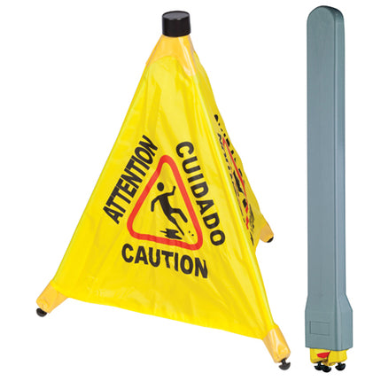 Winco CSF-SET Pop-Up Caution Cone with Storage Tube