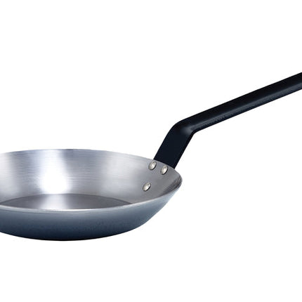 Winco CSFP-9 9-1/2" Polished Carbon Steel French Style Fry Pan