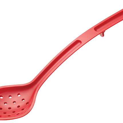 Winco CVPS-13R Red 13" Polycarbonate 1 1/2 oz. Perforated Serving Spoon