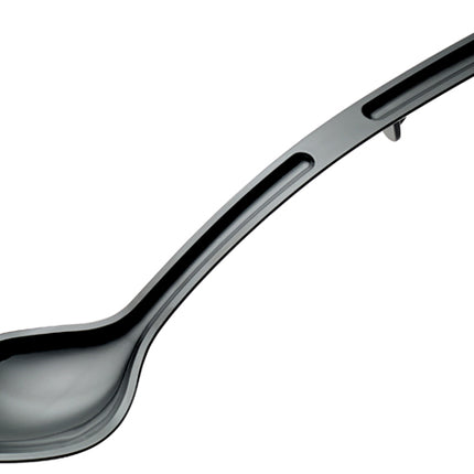 Winco CVSS-13K 13" Black Polycarbonate 1 1/2 oz. Solid Serving Spoon