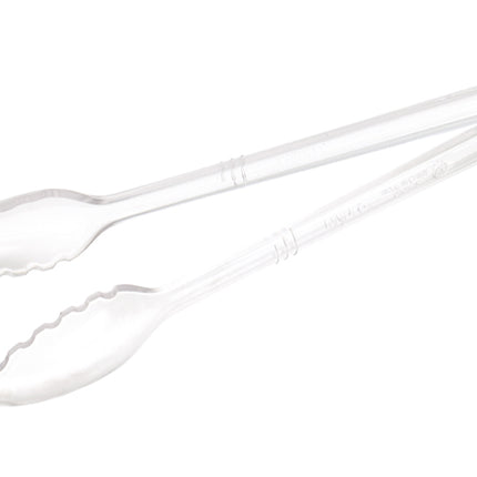 Winco CVST-12C Clear 12" Curv Heat-Resistant Polycarbonate Serving Tongs