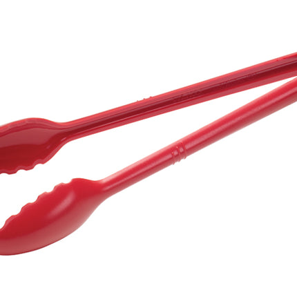 Winco CVST-12R Red 12" Curv Heat-Resistant Polycarbonate Serving Tongs