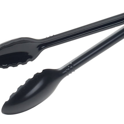 Winco CVST-9K Black 9" Curv Heat-Resistant Polycarbonate Serving Tongs