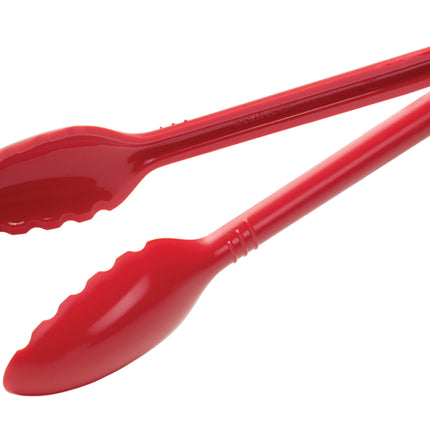 Winco CVST-9R Red 9" Curv Heat-Resistant Polycarbonate Serving Tongs