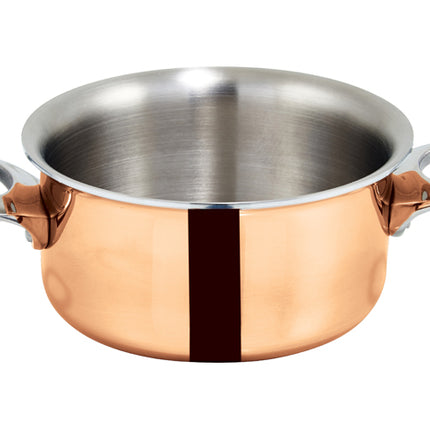 Winco DCCR-3C 3-3/4" 15 Oz. Tri-Ply Copper Plated Stainless Steel Mini Casserole