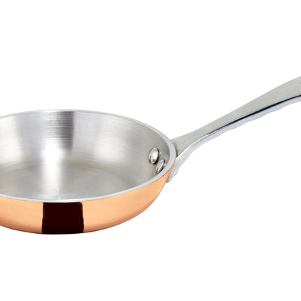 Winco DCFP-4C 4" Stainless Steel Mini Fry Pan with Copper Plated Exterior - 5 Oz.