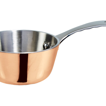 Winco DCSC-3C 3" 5 Oz. Tri-Ply Copper Plated Stainless Steel Mini Saucier