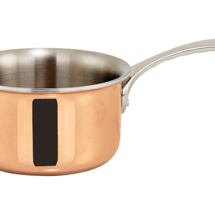 Winco DCSP-3C 3-1/2" 11 Oz. Tri-Ply Copper Plated Stainless Steel Mini Sauce Pan