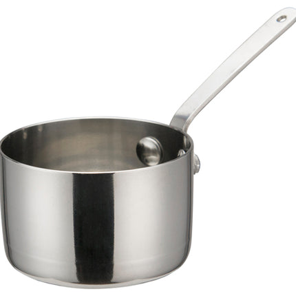 Winco DCWA-102S Stainless Steel 2-3/4" Diameter Mini Sauce Pan Serving Dish with Handle