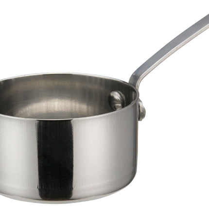 Winco DCWA-103S Stainless Steel 3-1/8" Diameter Mini Sauce Pan Serving Dish with Handle
