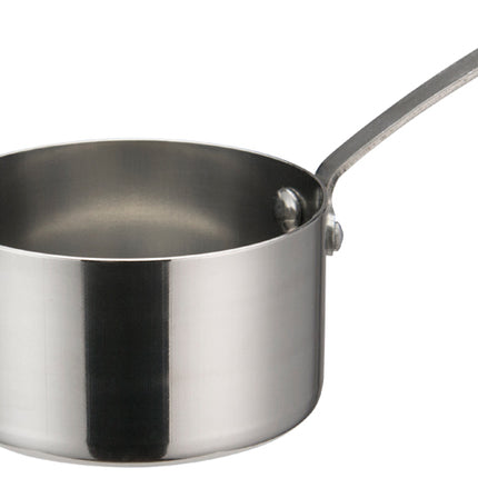 Winco DCWA-104S Stainless Steel 3-1/2" Diameter Mini Sauce Pan Serving Dish with Handle