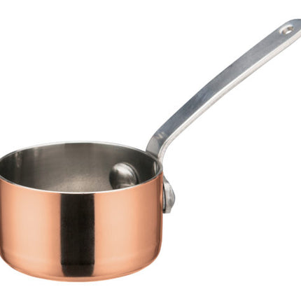 Winco DCWA-201C Copper Plated Stainless Steel 2" Diameter Mini Sauce Pan Serving Dish with Handle