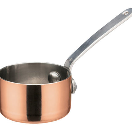Winco DCWA-202C Copper Plated Stainless Steel 2-3/4" Diameter Mini Sauce Pan Serving Dish with Handle