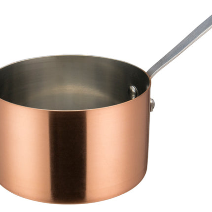 Winco DCWA-206C Copper Plated Stainless Steel 5" Diameter Mini Sauce Pan Serving Dish with Handle