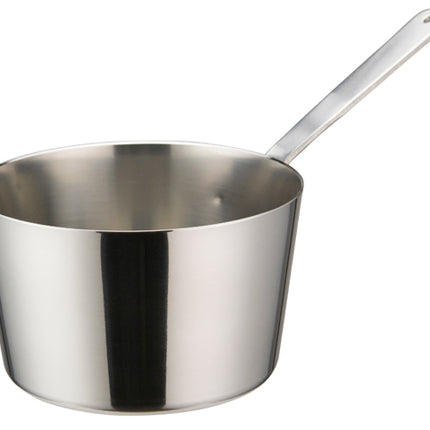 Winco DCWB-103S Stainless Steel 4" Diameter Mini Tapered Sauce Pan Serving Dish with Handle