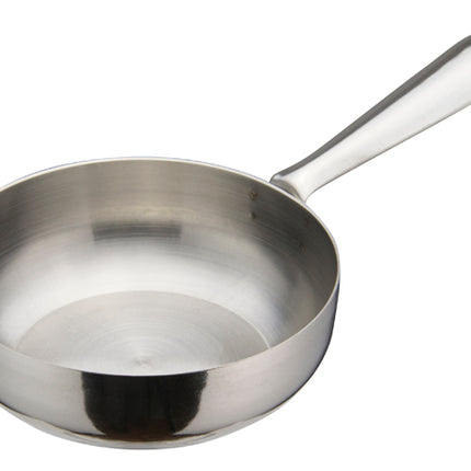 Winco DCWC-101S Stainless Steel 4" Diameter Mini Fry Pan Serving Dish with Handle
