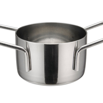 Winco DCWE-101S Stainless Steel 2 3/4" x 1 3/4" Mini Casserole Serving Dish with 2 Handles