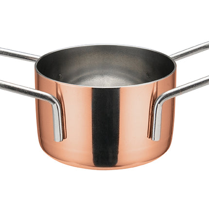 Winco DCWE-201C Copper Plated Steel Mini Casserole Serving Dish with 2 Handles