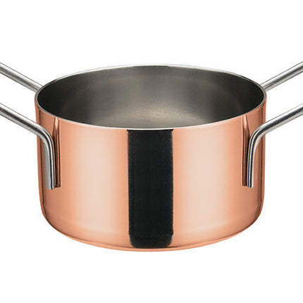 Winco DCWE-203C Copper Plated Steel Mini Casserole Serving Dish with 2 Handles