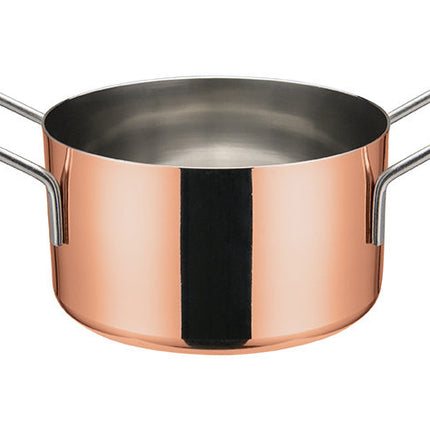 Winco DCWE-204C Copper Plated Steel Mini Casserole Serving Dish with 2 Handles