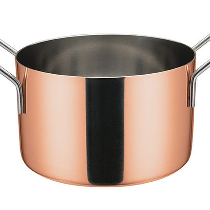 Winco DCWE-205C Copper Plated Steel Mini Casserole Serving Dish with 2 Handles