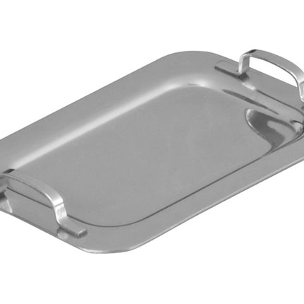 Winco DDSH-101S 6 5/8" x 4 1/4" Stainless Steel Rectangular Mini Serving Platter with Handles