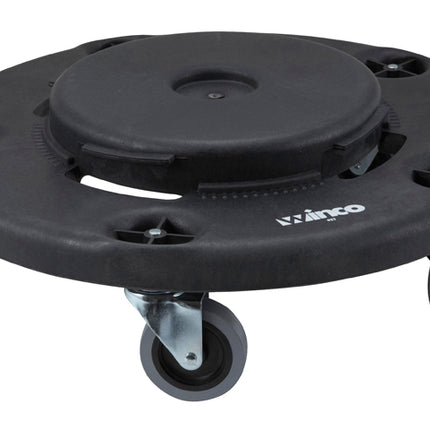 Winco DLR-18 18" Black Heavy-Duty Plastic Dolly