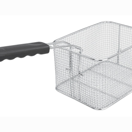 Winco EFST-P30 11 1/2" x 8" x 6" Rectangular Fry Basket with Black Handle