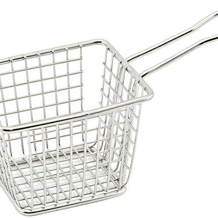 Winco FBM-433T 4" Rectangular Stainless Steel Mini Fry Basket