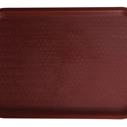 Winco FFT-1014U Plastic 10" x 14" Burgundy Cafeteria Tray