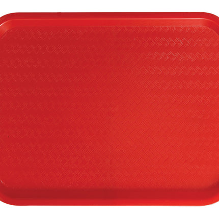 Winco FFT-1418R Plastic 14" x 18" Red Cafeteria Tray