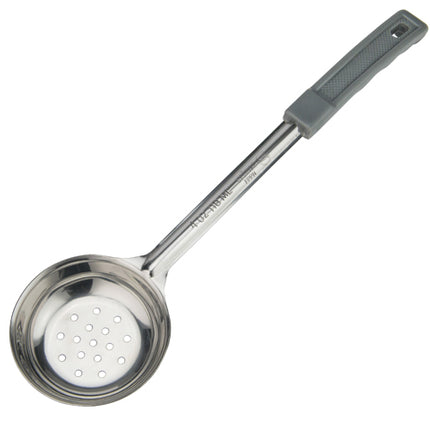 Winco FPPN-4 Gray 4 Oz. One-Piece Perforated Portion Spoon/Spoodle