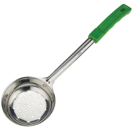 Winco FPPN-6 Green 6 Oz. One-Piece Perforated Portion Spoon/Spoodle