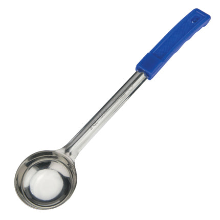 Winco FPSN-2 Blue 2 Oz. One-Piece Solid Portion Spoon/Spoodle