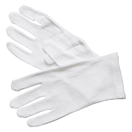 Winco GLC-M White Medium Sized Signature Chef 100% Cotton Service Gloves