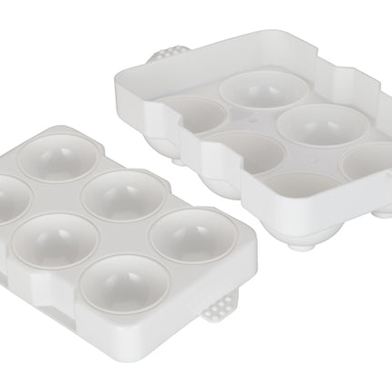 Winco ICCP-6W White Polypropylene Ice Cube Mold, 6 Spheres