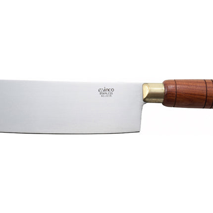 Winco KC-201R 7" Chinese Cleaver with Wooden Handle