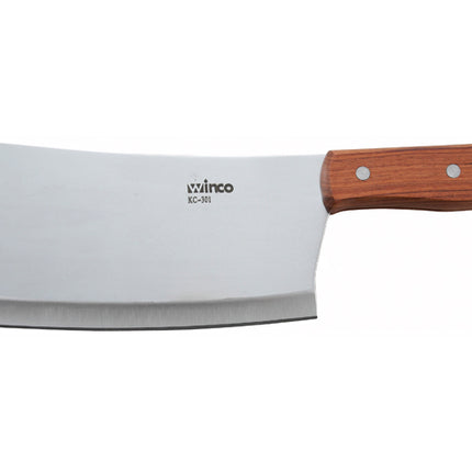 Winco KC-301 8" Heavy Duty Cleaver with Wood Handle