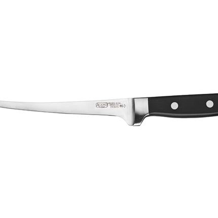 Winco KFP-74 Acero 7" Steel Fillet Knife with Black POM Handle