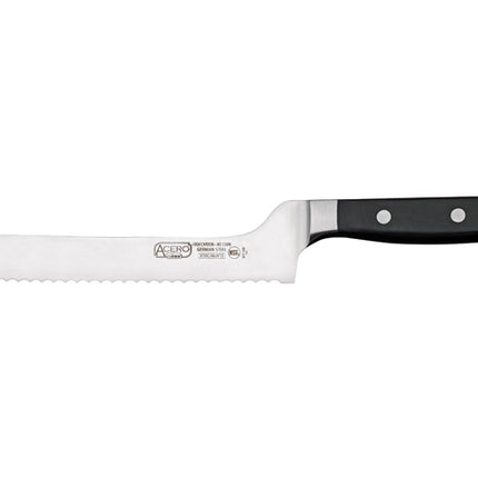 Winco KFP-83 8" Serrated Offset Bread Knife with Black POM Handle