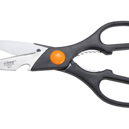 Winco KS-01 Stainless Steel Kitchen Shears with Plastic Grip Handles